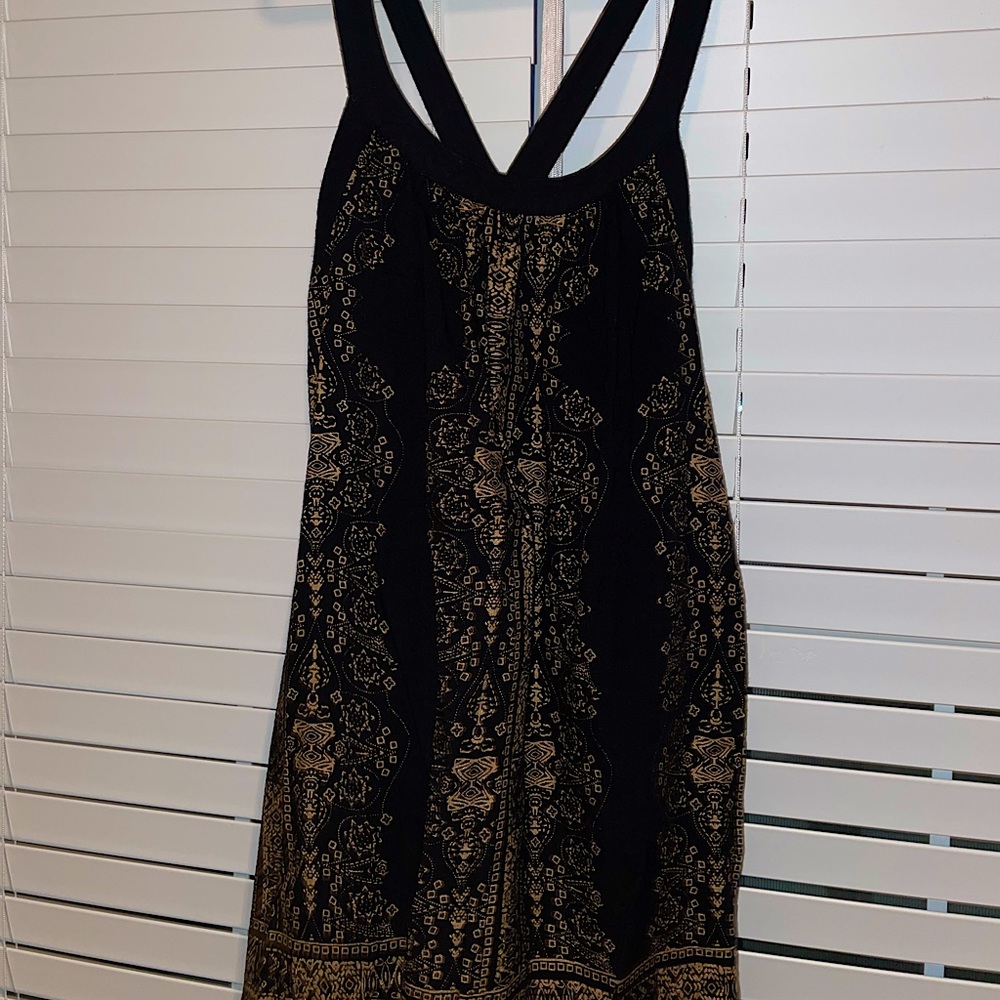 Urban Outfitters Black & Gold Tribal Print Shift Dress